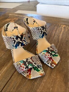 Jimmy Choo Multicolor Snakeskin Heel Sandals